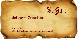 Wohner Zsombor névjegykártya