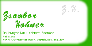 zsombor wohner business card